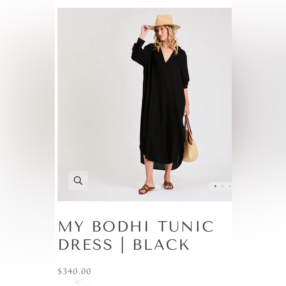 Black Linen Tunic Dress